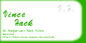 vince hack business card